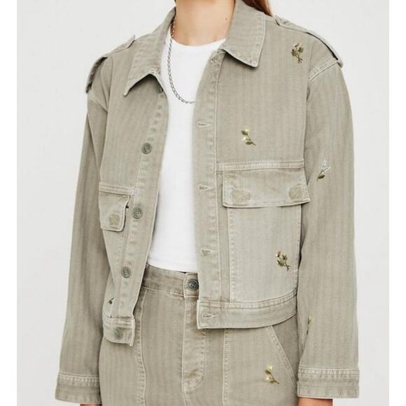 AG Adriano Goldschmied Mirah Utility Jacket Super Bloom Rocky River large NWT - Picture 1 of 11